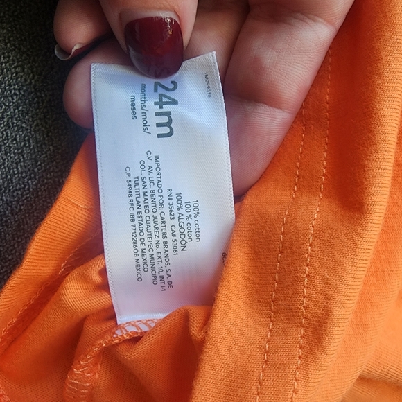 NWT Carter's Halloween glow in the dark jack o lantern with spider ls tee - Picture 5 of 5